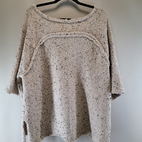 Free People Marsala Oversized Wool Blend Tweed Sweater Medium - Picture 2 of 4